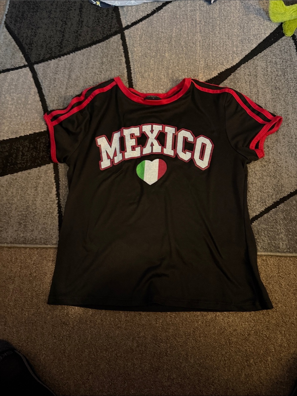 Mexico Graphic Tee with Red Trim